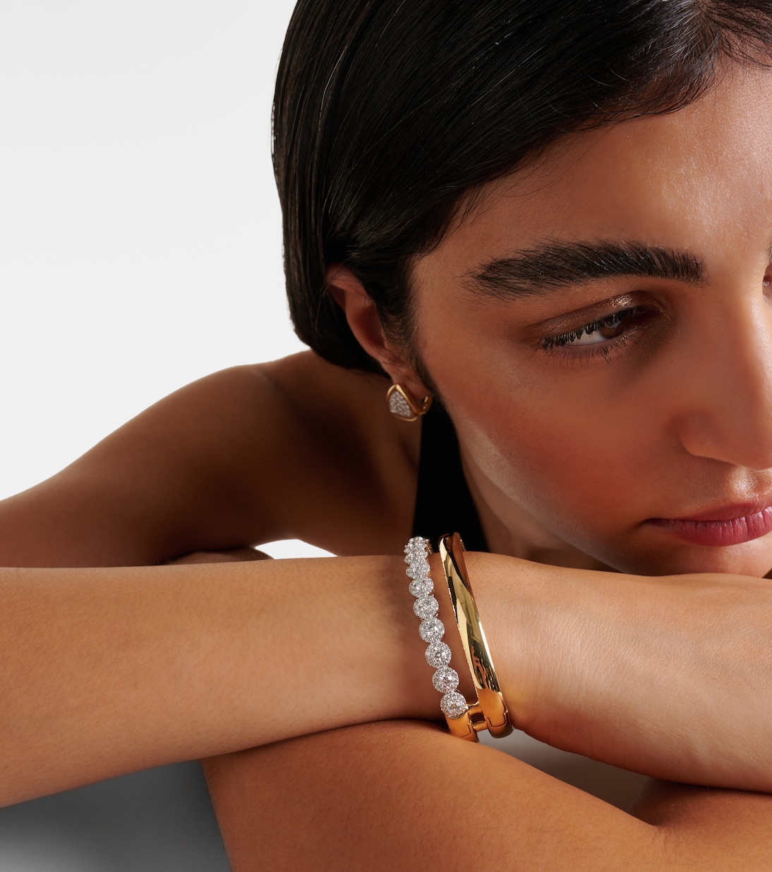 Bracciale in oro bianco e giallo 18kt con diamanti | Yeprem