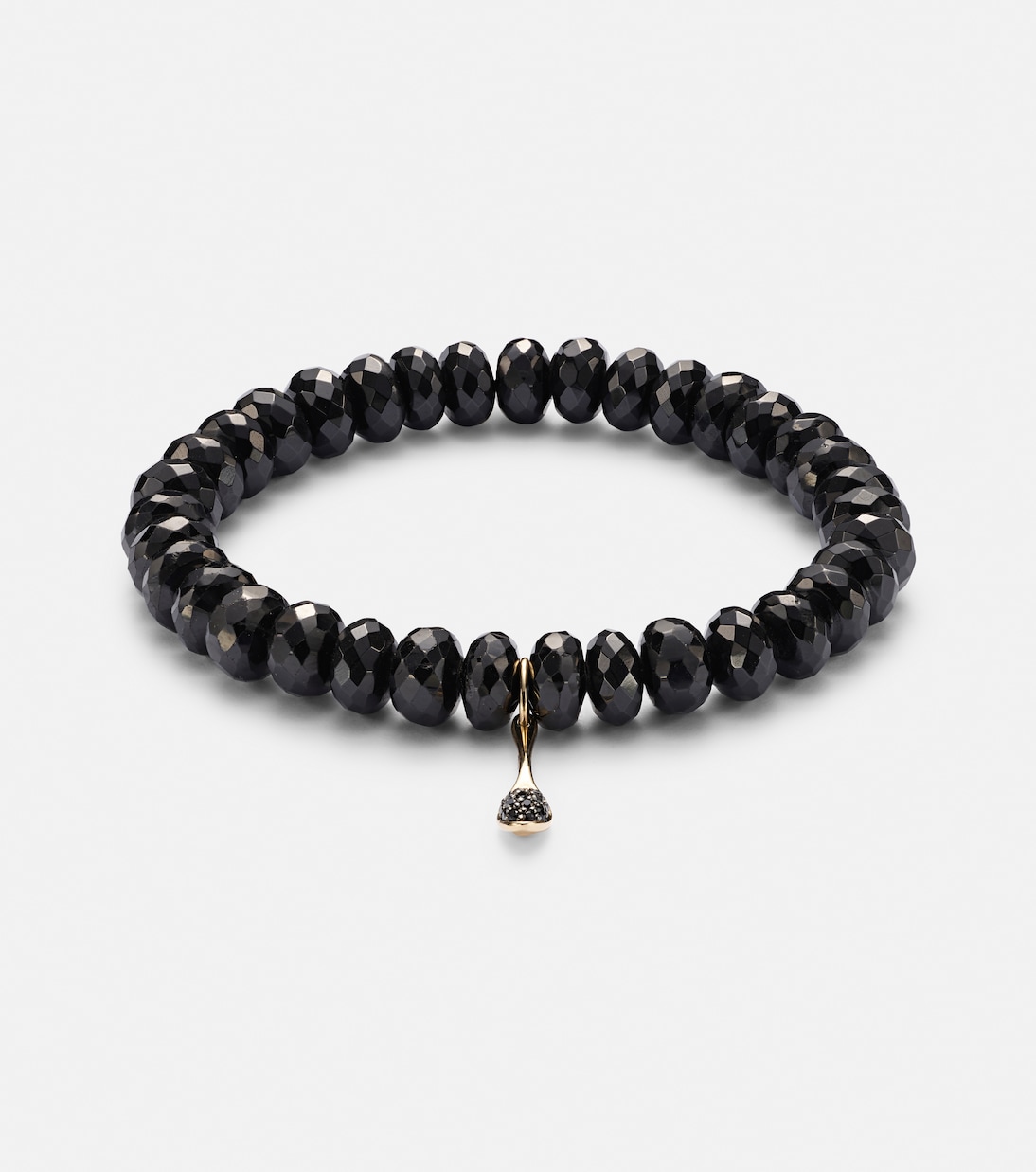 Bracciale in oro 14kt con perline e onice, stile caviale, per giovani trendy
