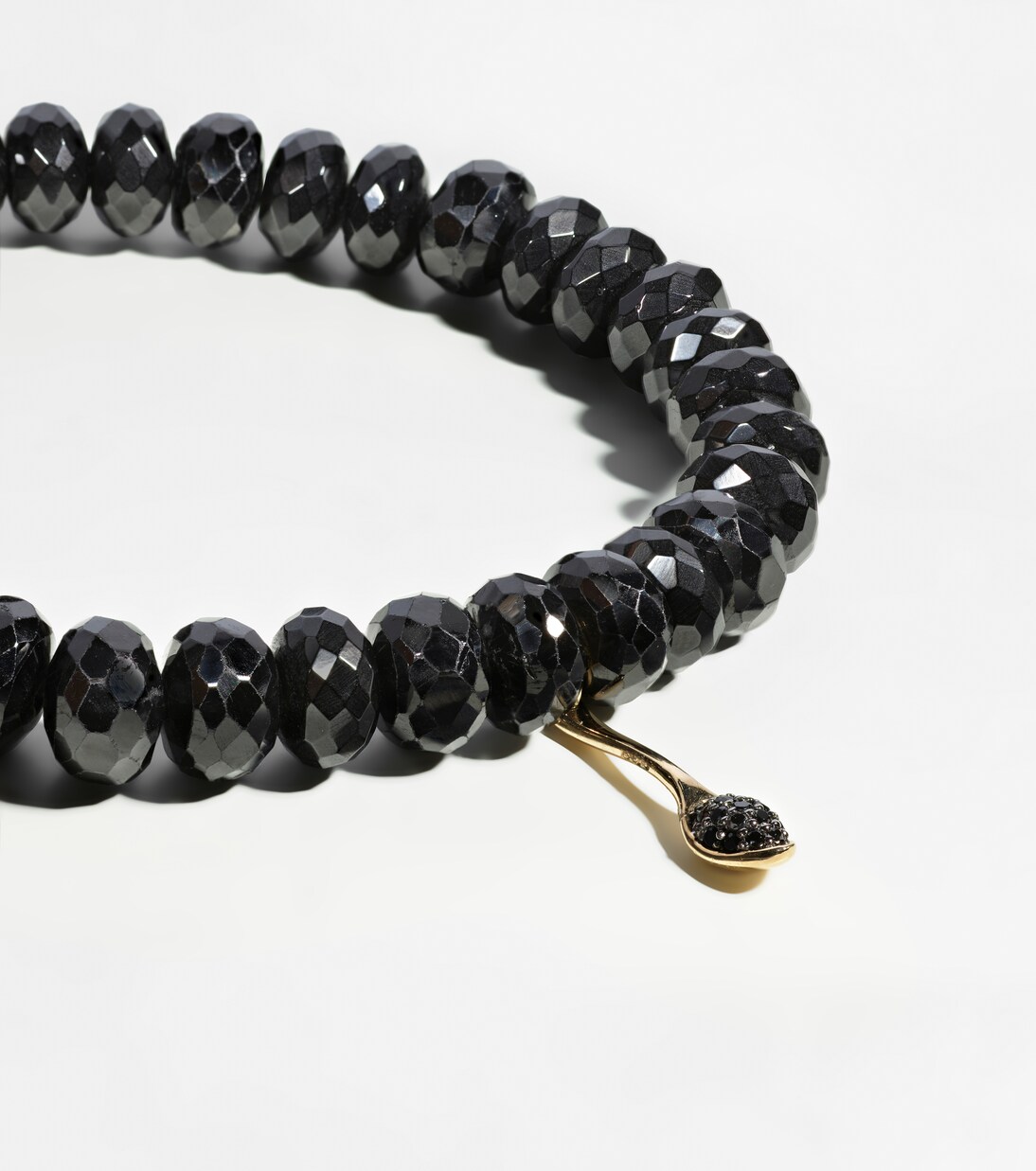 Bracciale in oro 14kt con perline e onice, stile caviale, per giovani trendy