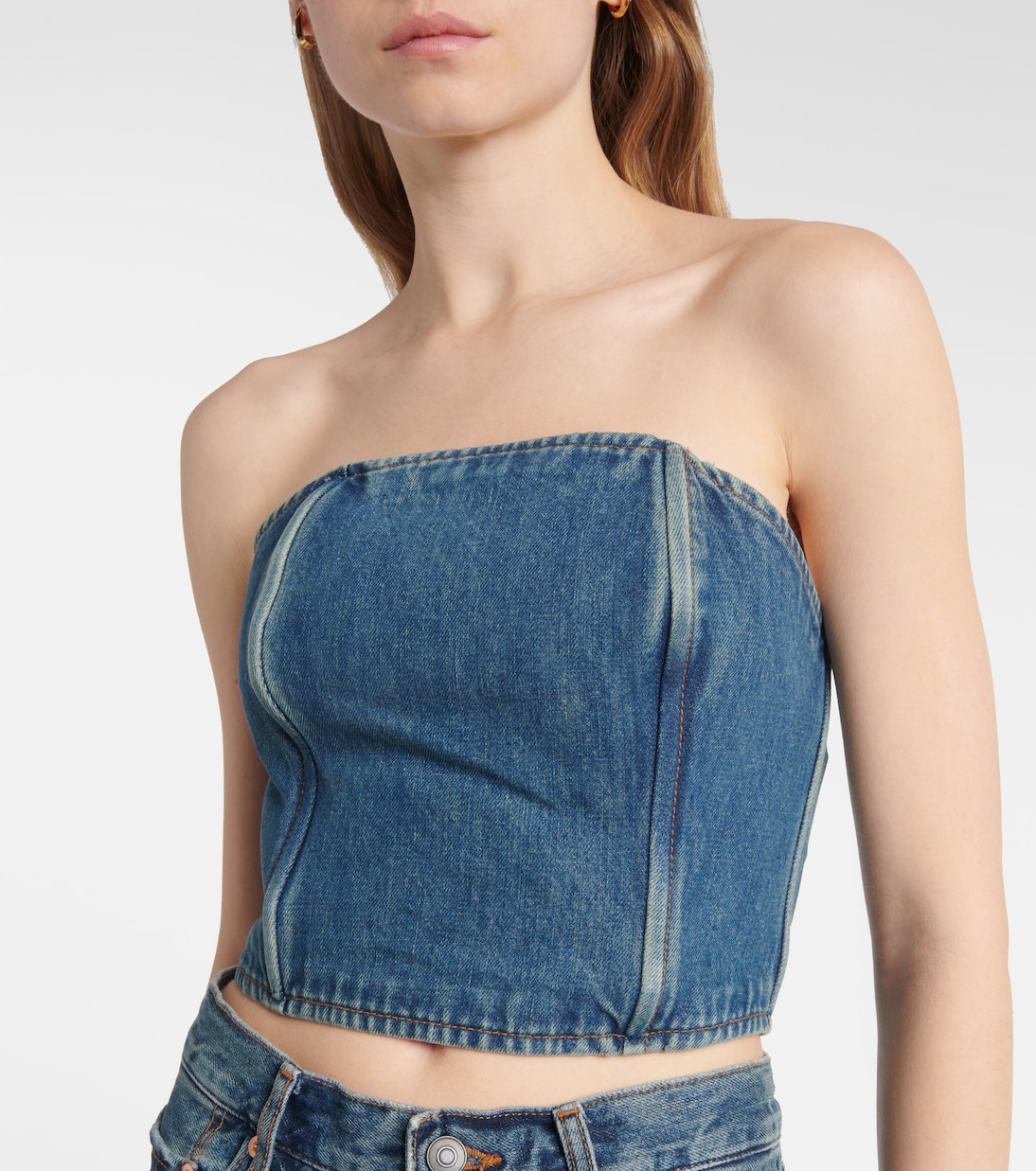 Top tubo en denim | Wardrobe.NYC