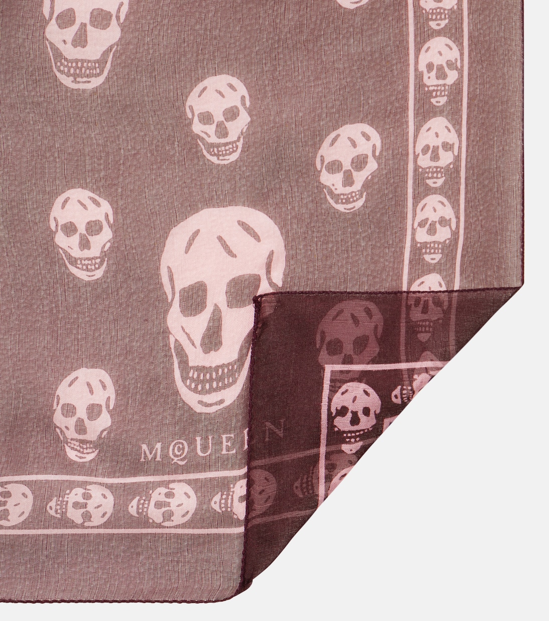 Foulard Skull in seta con frange | McQueen