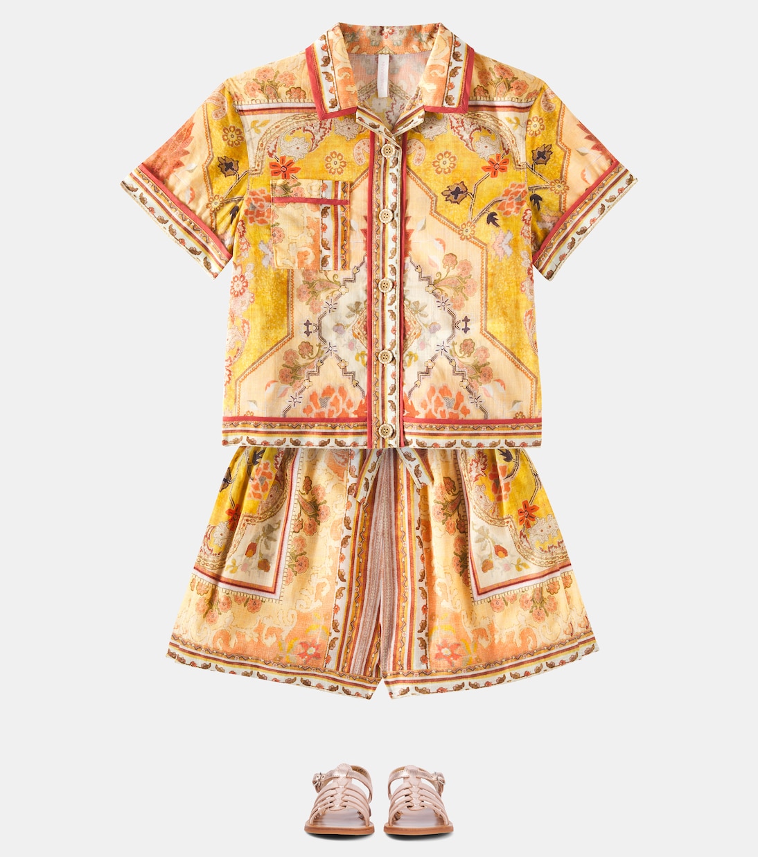Chemise Wylie Pocket imprimée en coton | Zimmermann Kids