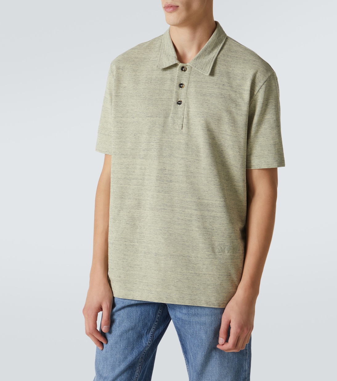 Polo en piqué de algodón a rayas | Bottega Veneta
