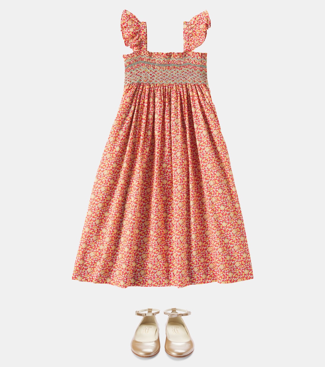Abito Frances in cotone a punto smock | Bonpoint