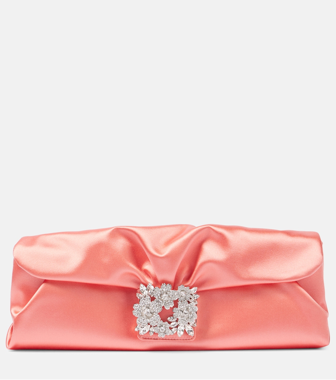 Clutch Efflorescence in raso con cristalli | Roger Vivier