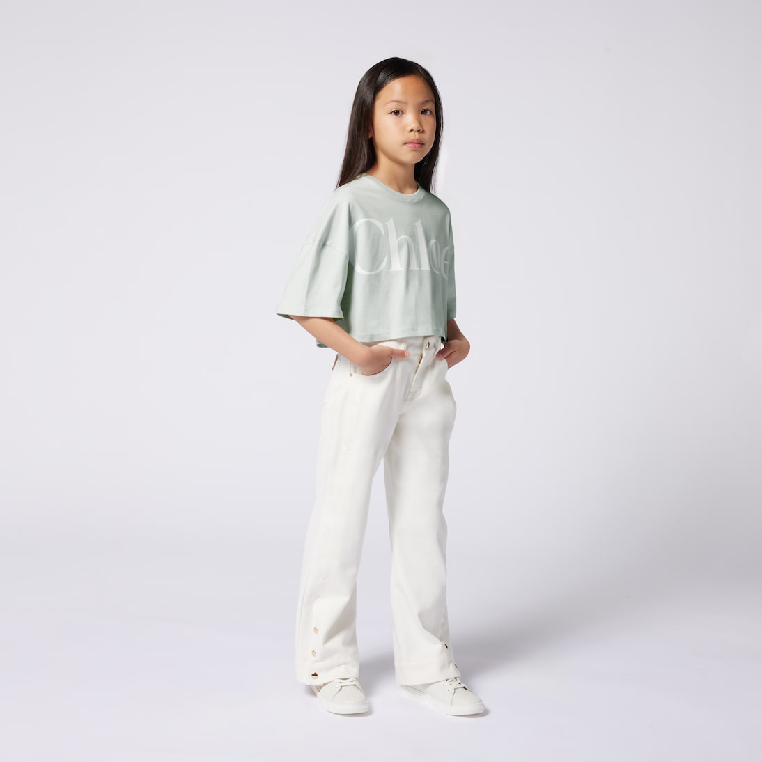 Cropped-Top aus Baumwoll-Jersey | Chloé Kids