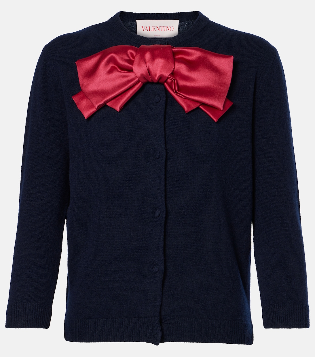 Cardigan in lana con fiocco | Valentino