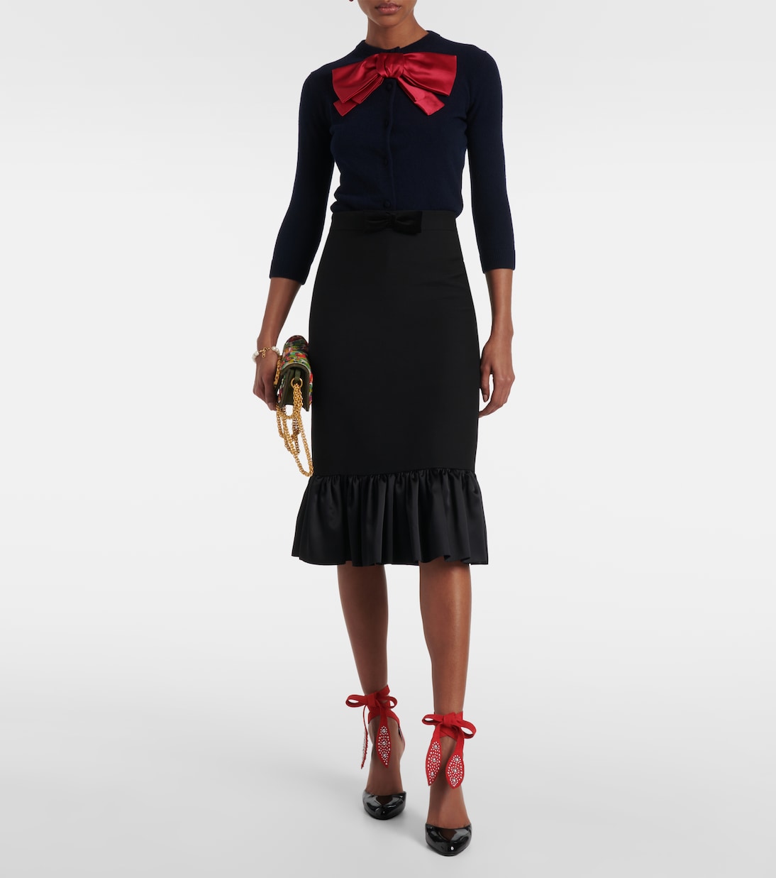 Cardigan in lana con fiocco | Valentino