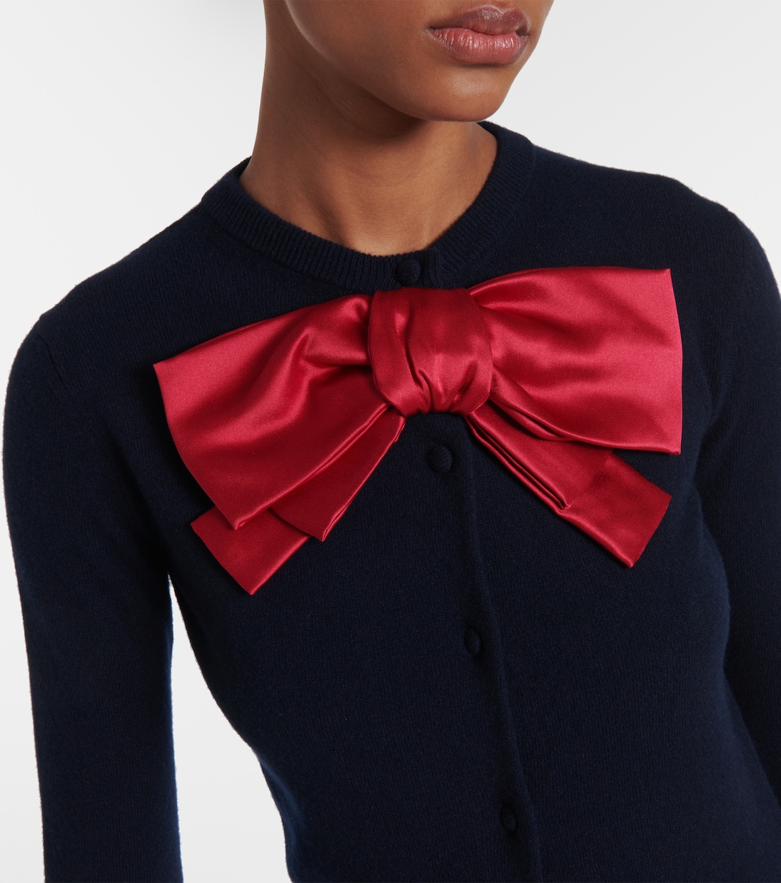 Cardigan in lana con fiocco | Valentino