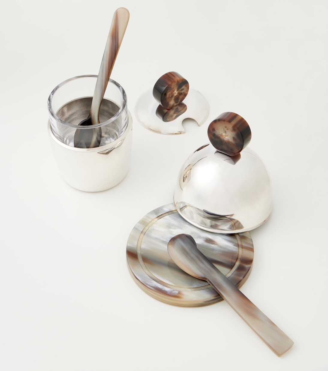 Horn and steel sauce and butter serving set | Brunello Cucinelli