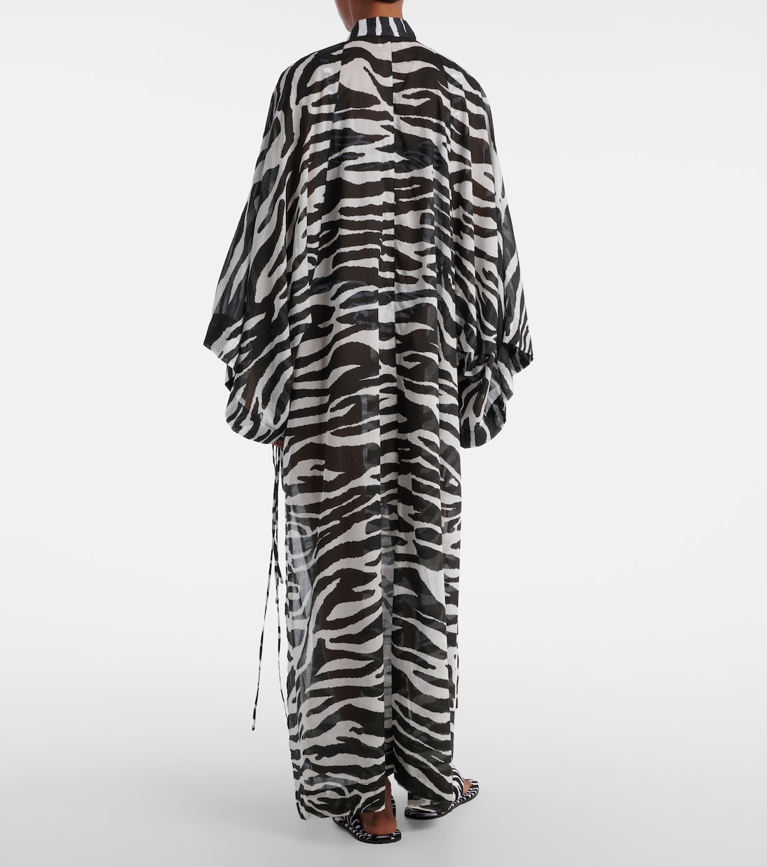 Zebra-print cotton muslin kaftan | The Attico