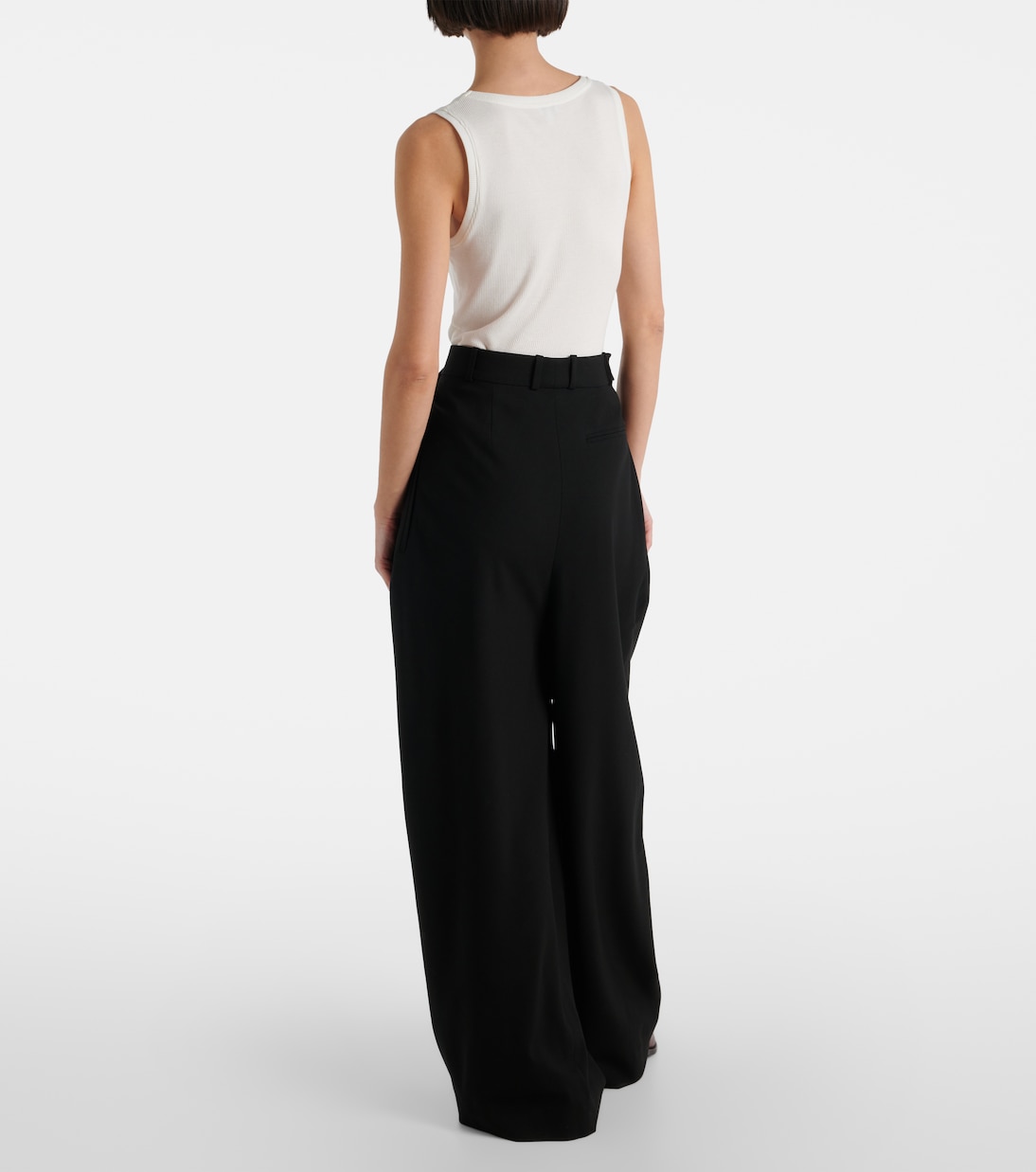Weite Mid-Rise-Hose aus Wolle | Loewe