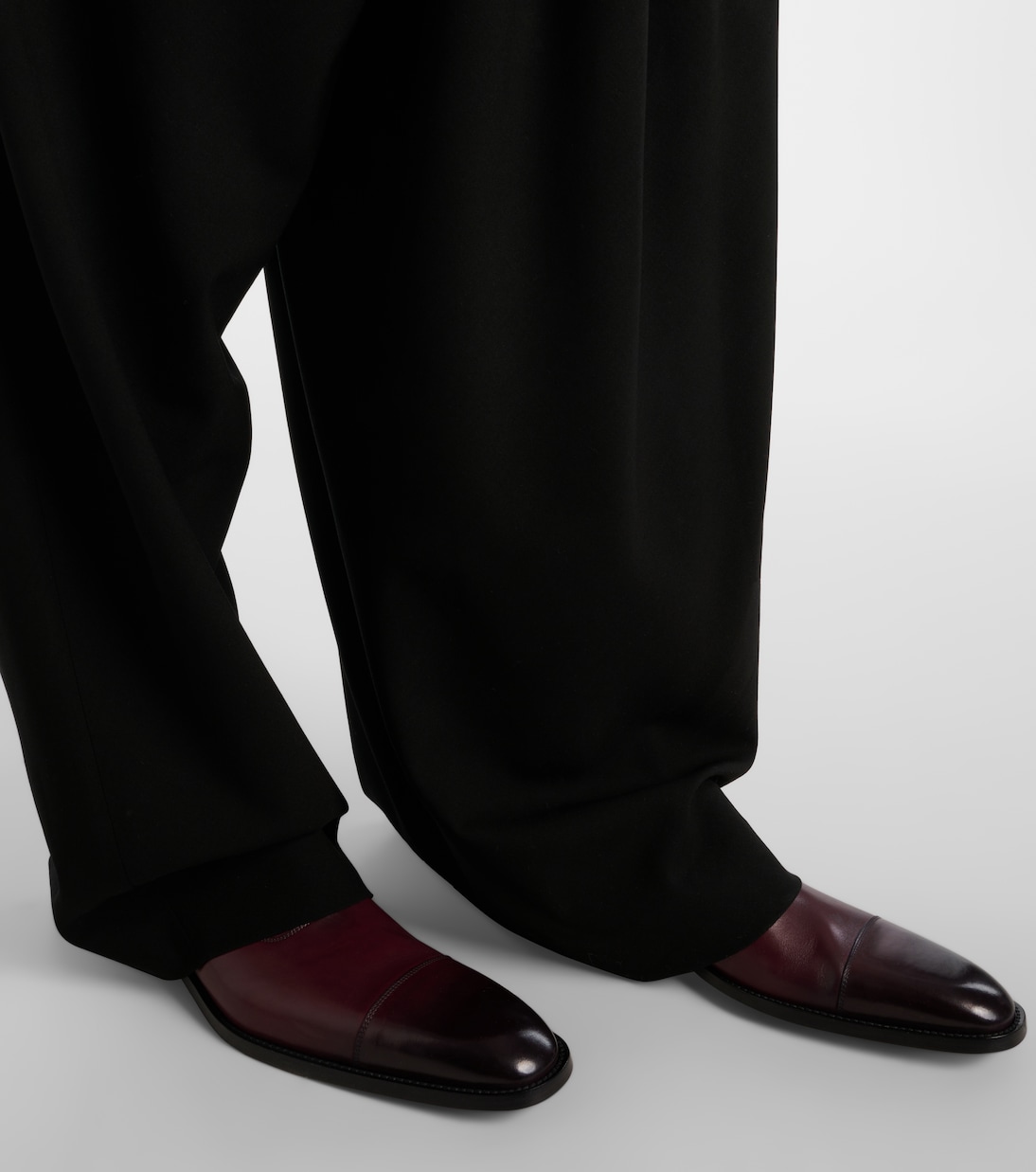 Weite Mid-Rise-Hose aus Wolle | Loewe