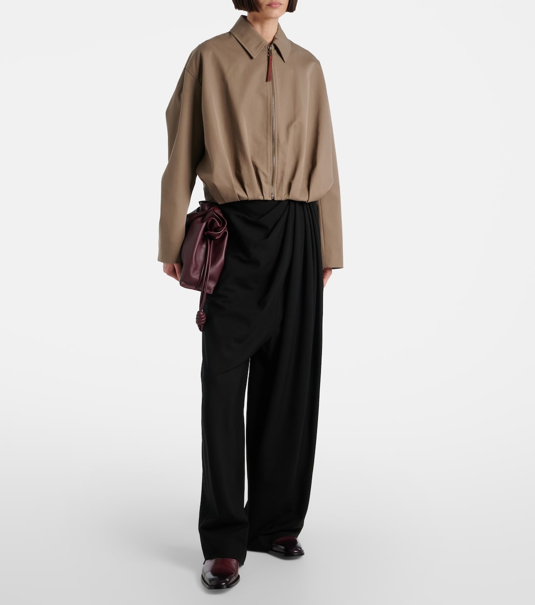 Weite Mid-Rise-Hose aus Wolle | Loewe