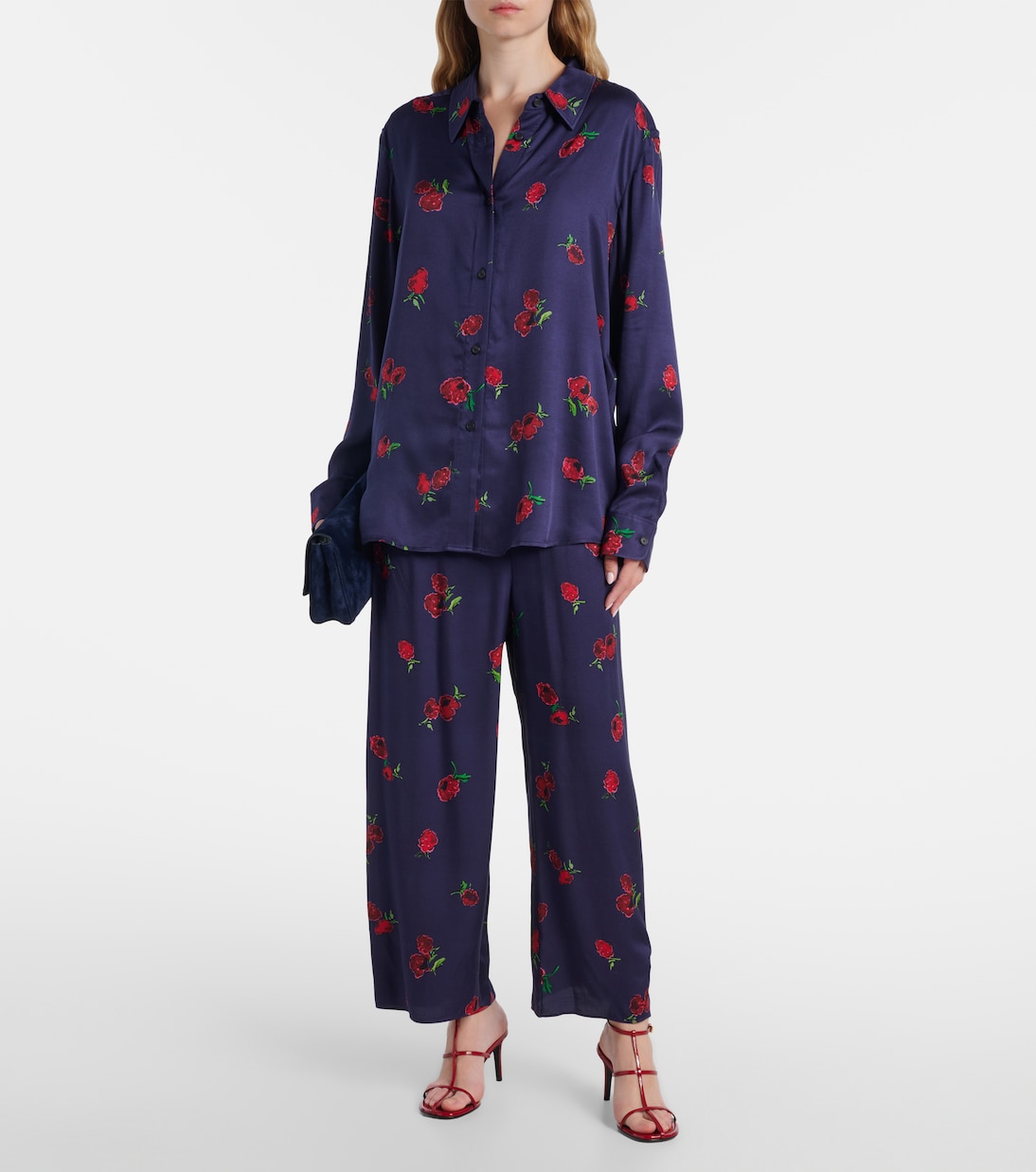 Mindy printed twill wide-leg pants | Khaite