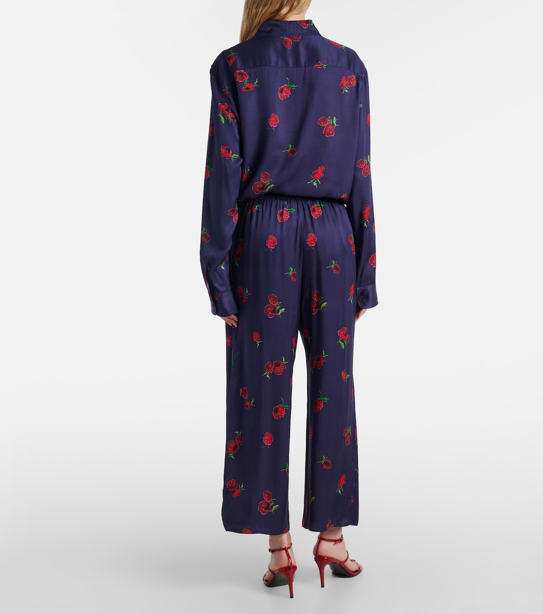 Mindy printed twill wide-leg pants | Khaite