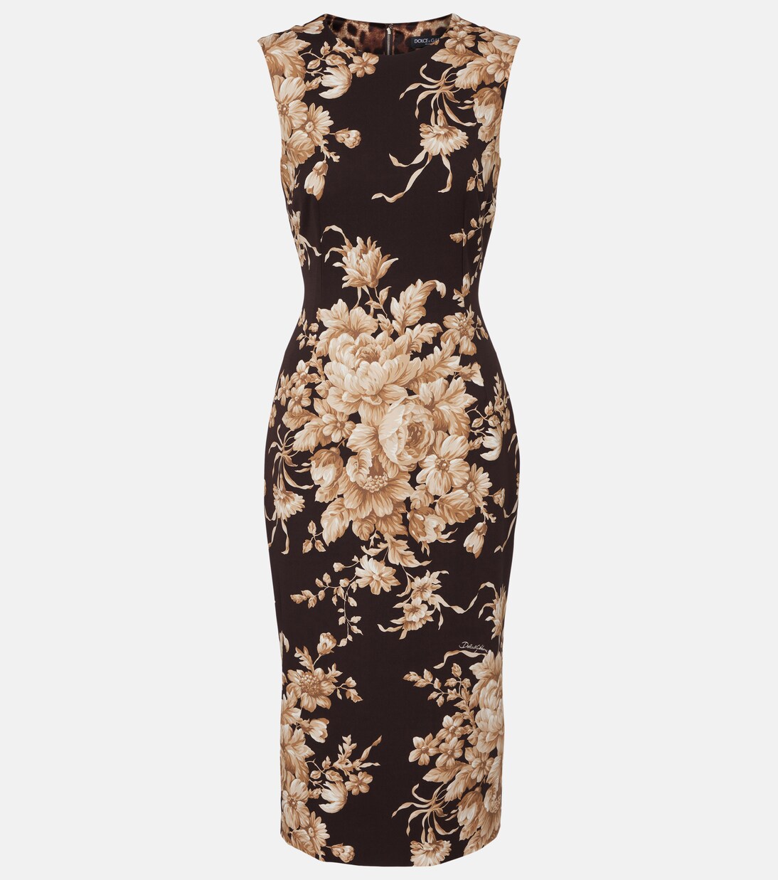 Floral silk-blend charmeuse midi dress | Dolce&Gabbana