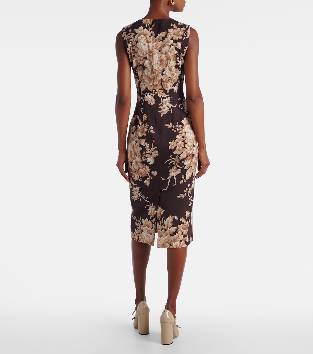 Floral silk-blend charmeuse midi dress | Dolce&Gabbana