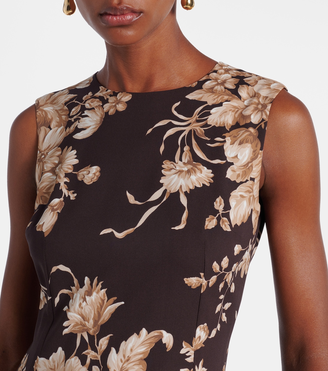 Floral silk-blend charmeuse midi dress | Dolce&Gabbana