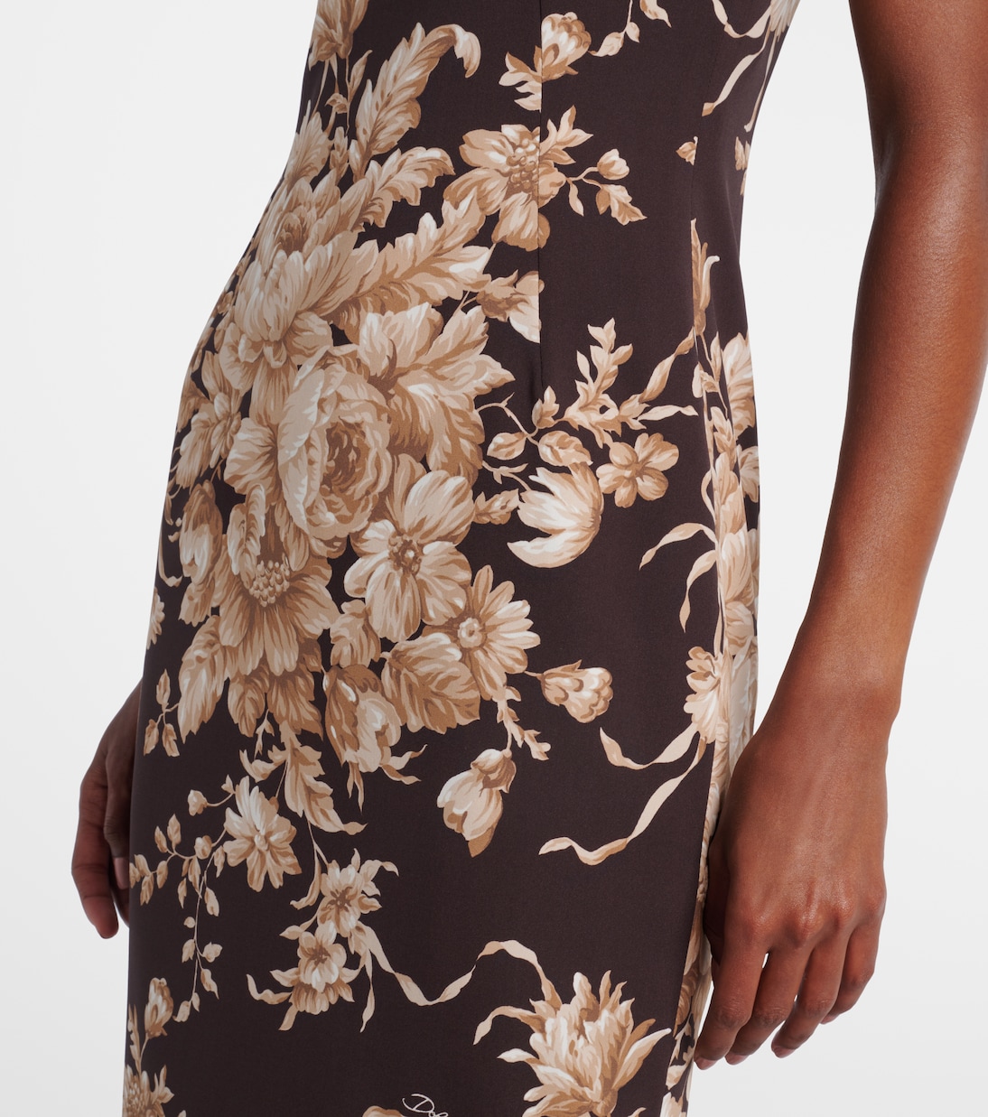 Floral silk-blend charmeuse midi dress | Dolce&Gabbana