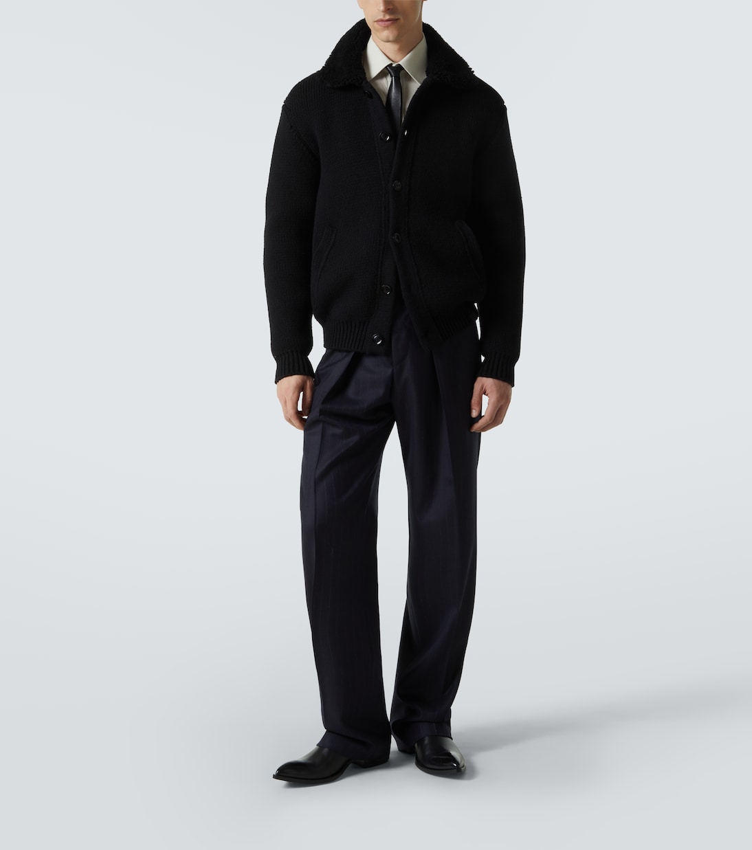 Shearling-trimmed cashmere cardigan | Tom Ford