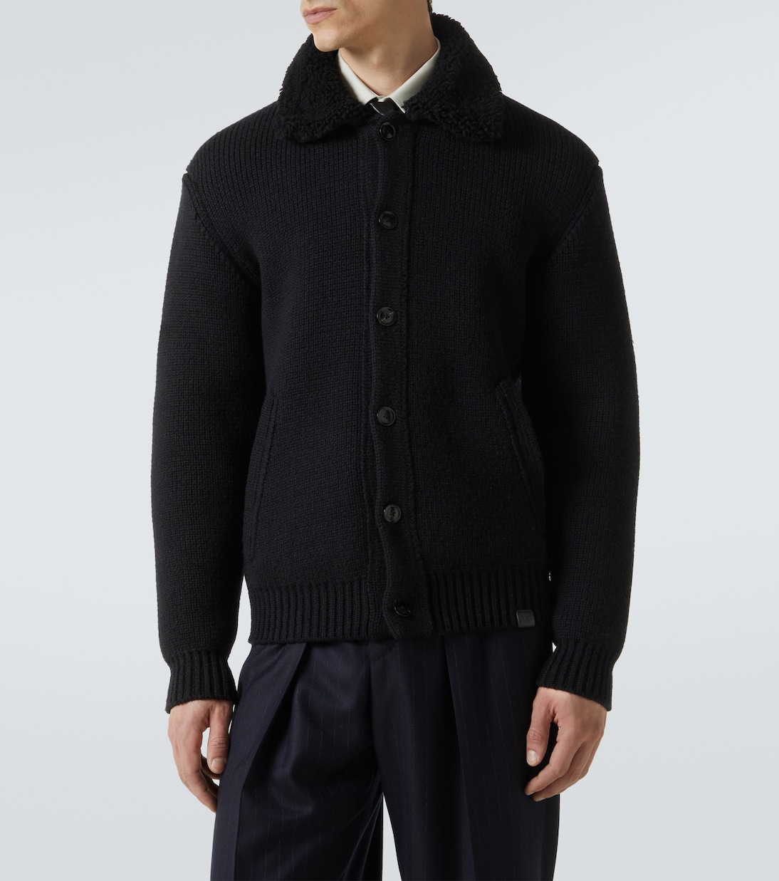 Shearling-trimmed cashmere cardigan | Tom Ford