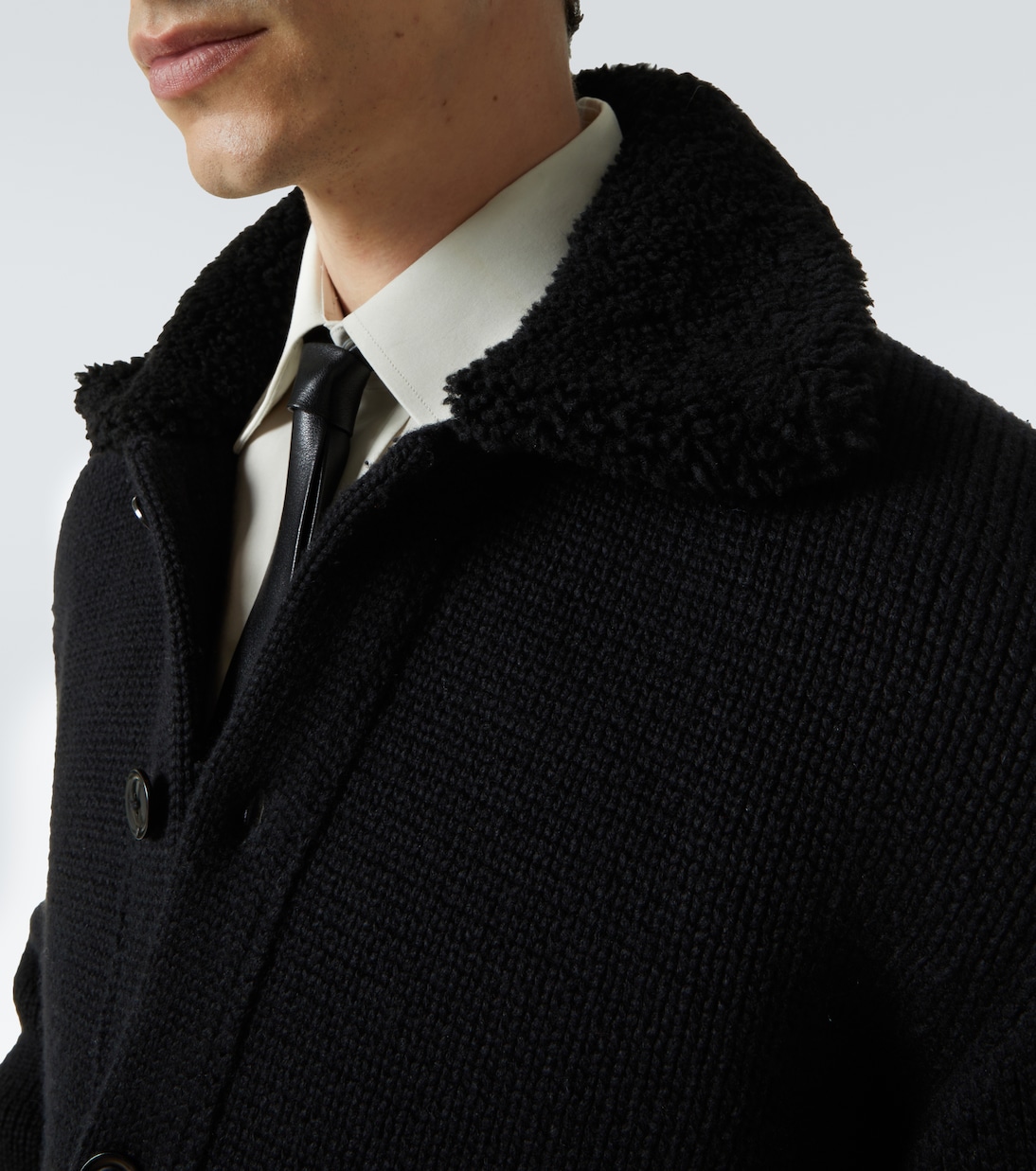 Shearling-trimmed cashmere cardigan | Tom Ford