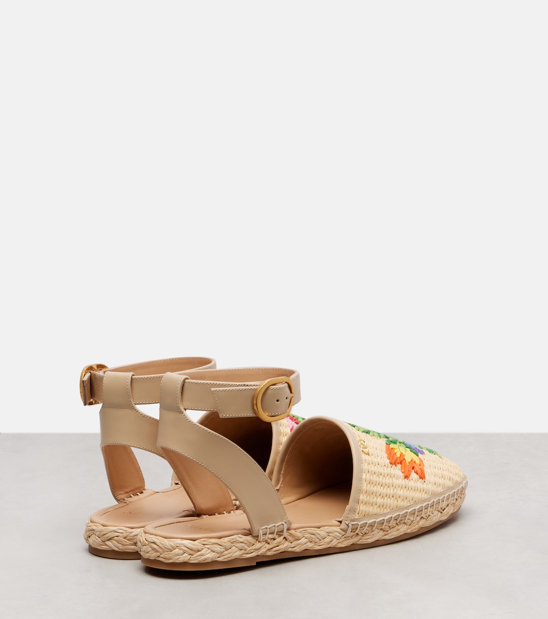 Bribri embroidered raffia espadrilles | Valentino Garavani