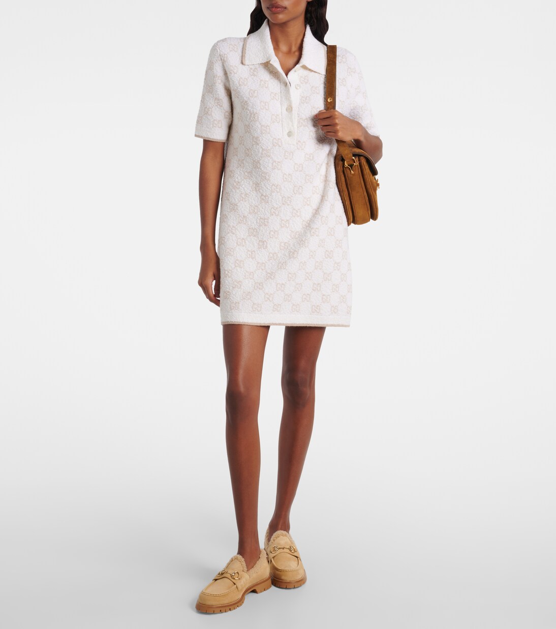 Mocassini Sylke in suede con shearling | Gucci