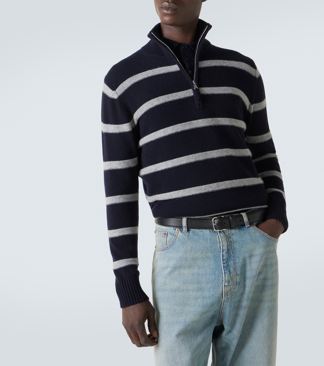 Wool and cashmere half-zip sweater | Allude