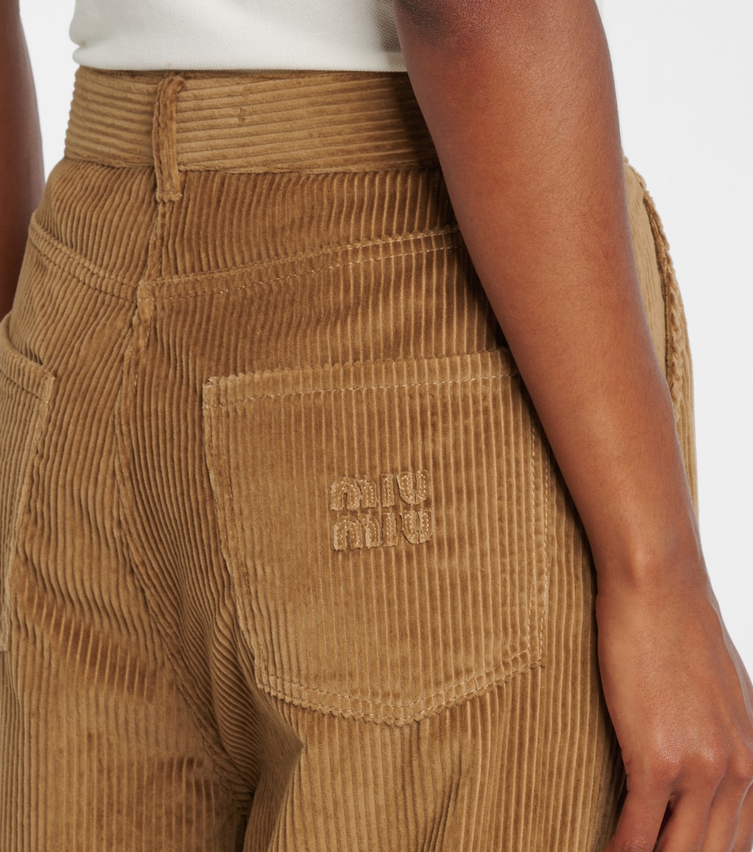 Cotton corduroy wide-leg pants | Miu Miu