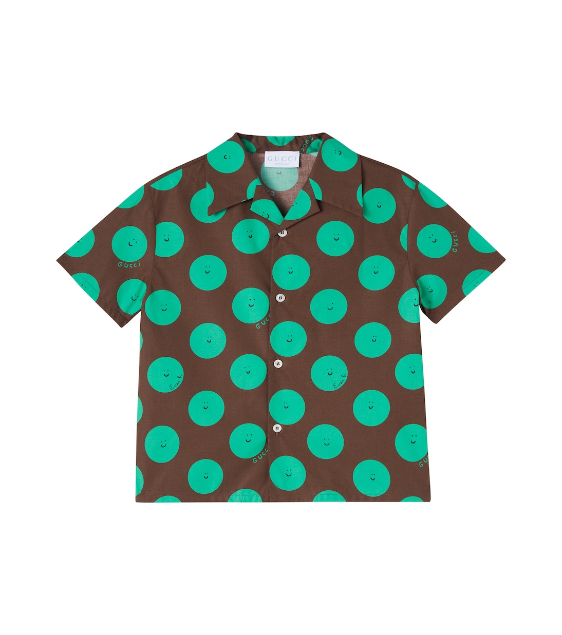 Camicia in popeline di cotone con stampa | Gucci Kids