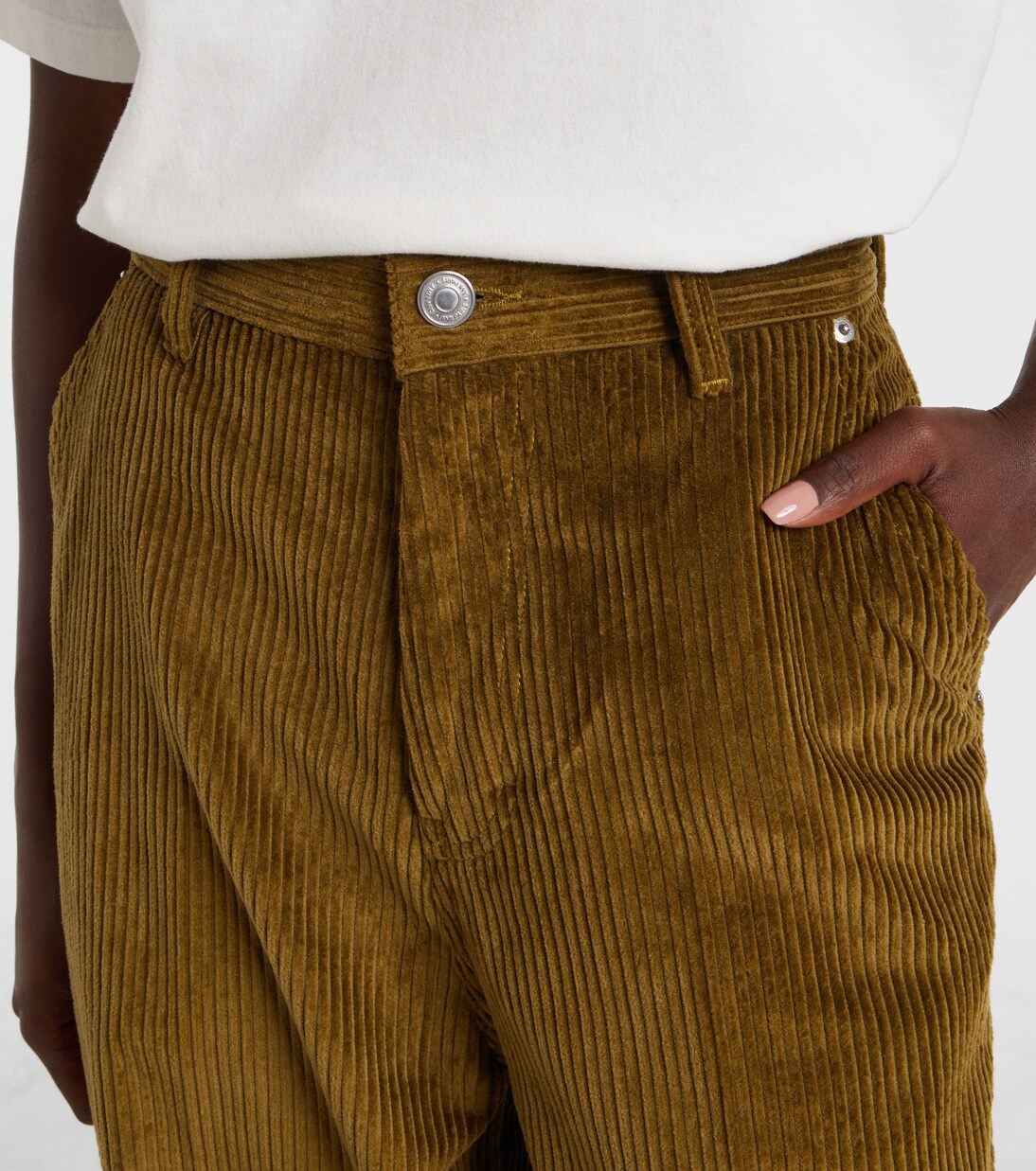 Cotton corduroy wide-leg pants | Ami Paris