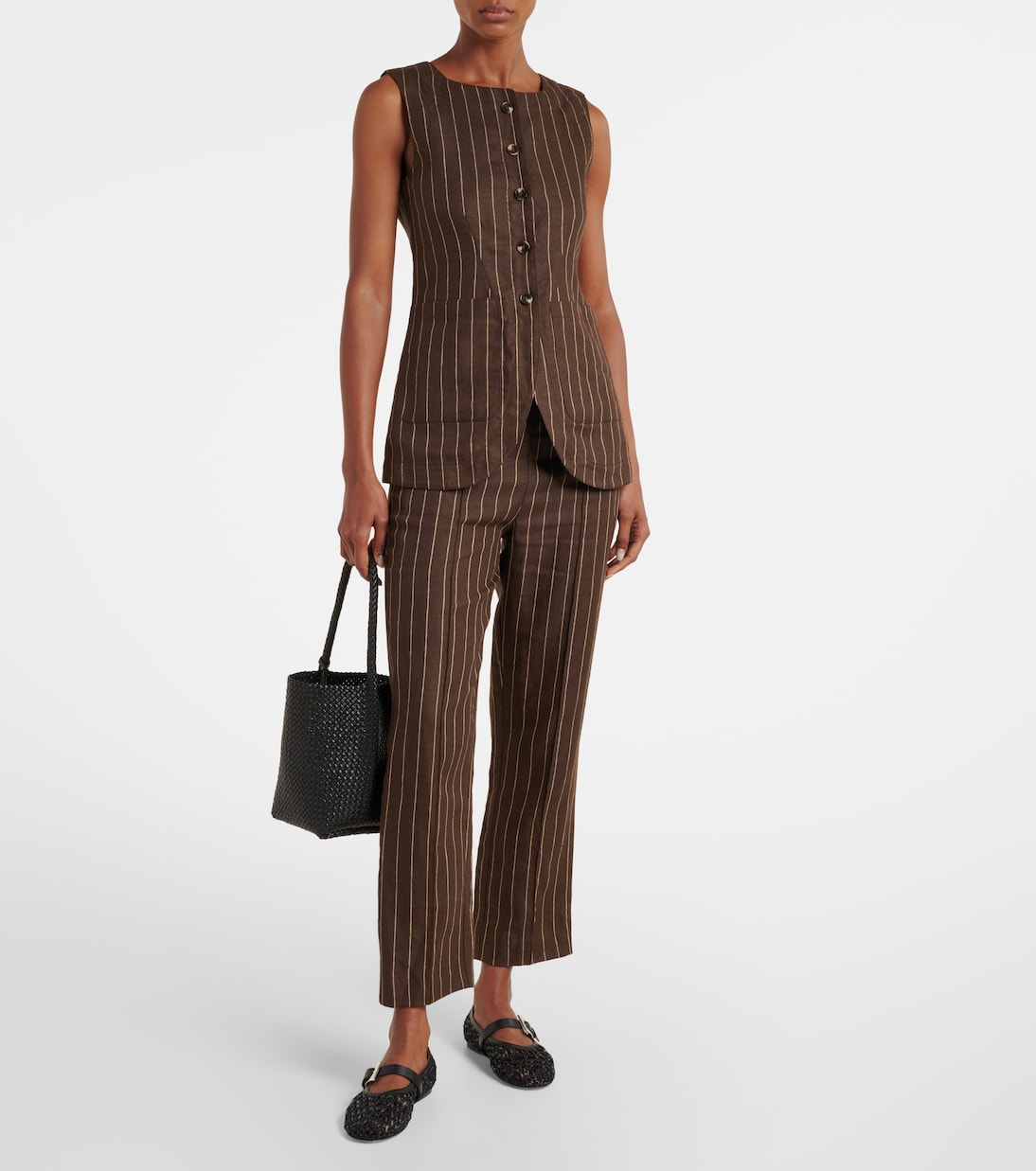 Emma pinstripe linen top | Posse