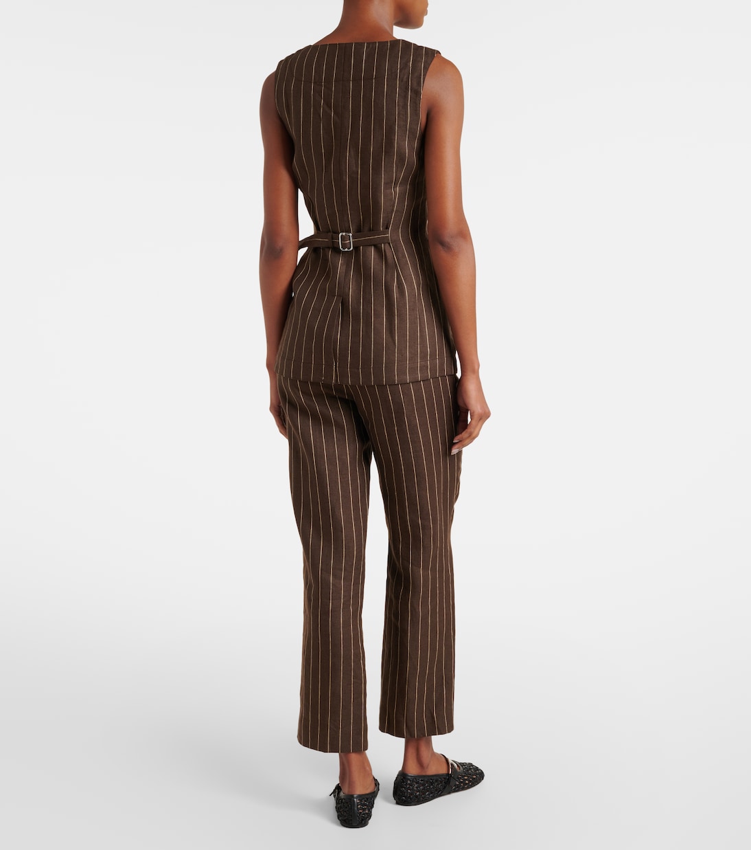 Emma pinstripe linen top | Posse