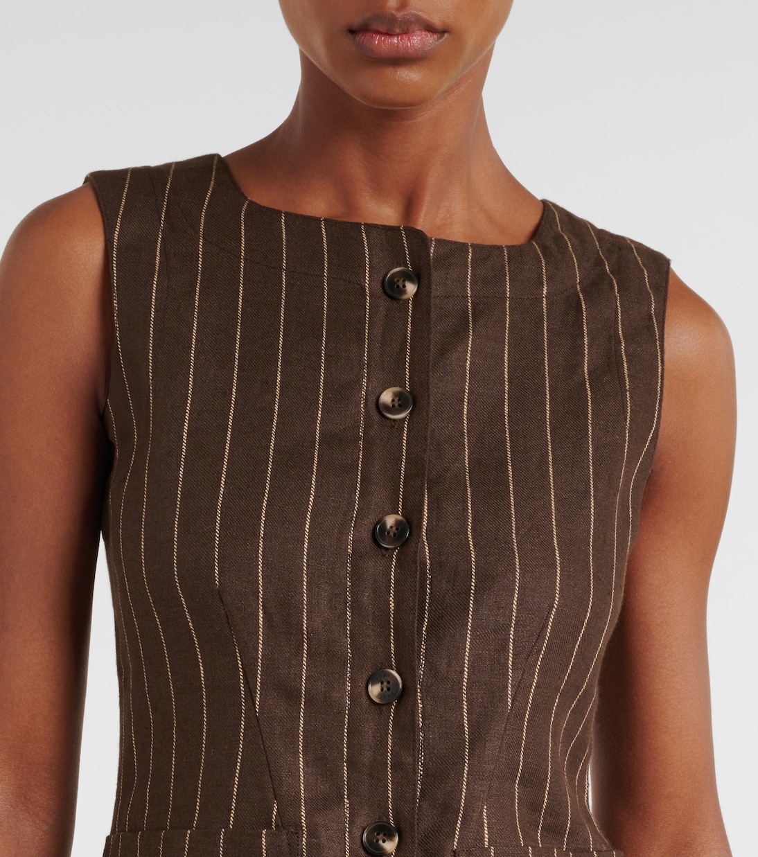 Emma pinstripe linen top | Posse