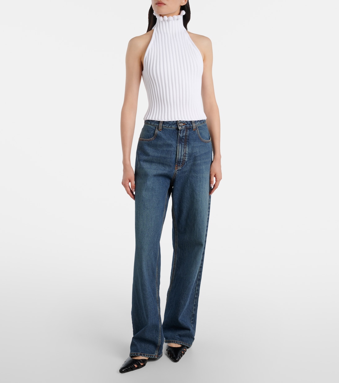 Jeans rectos de tiro bajo | Alaïa