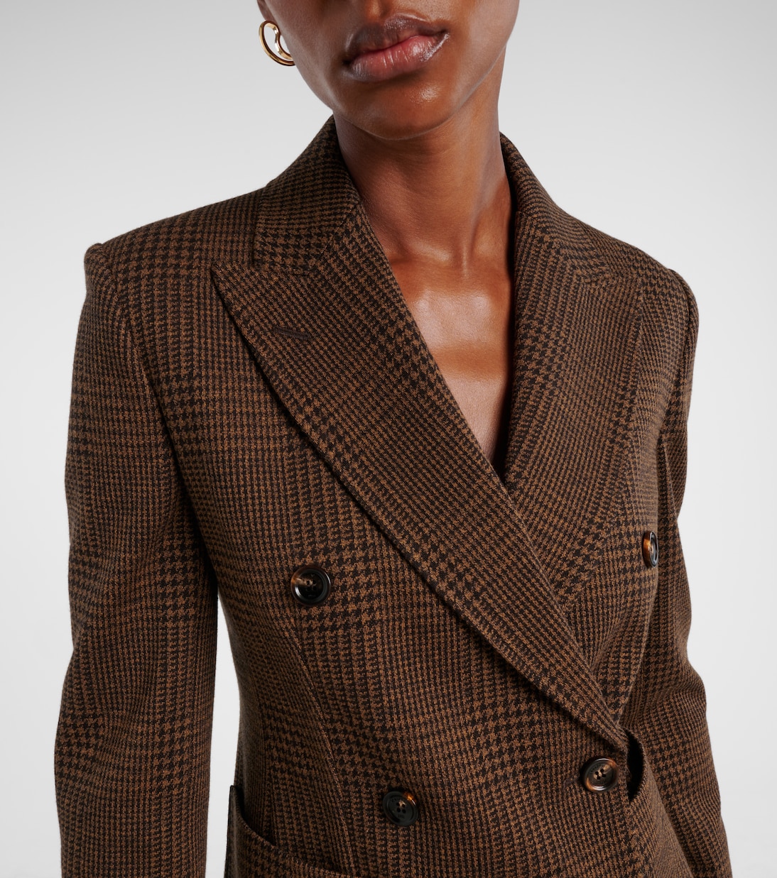 Zulma plaid cotton and wool-blend blazer | Max Mara