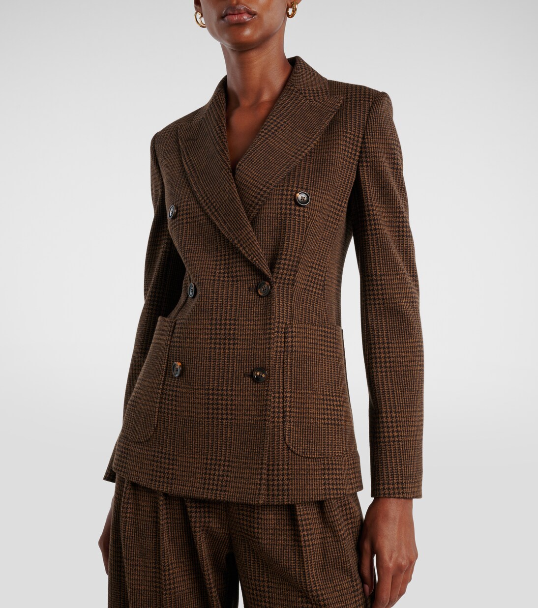 Zulma plaid cotton and wool-blend blazer | Max Mara