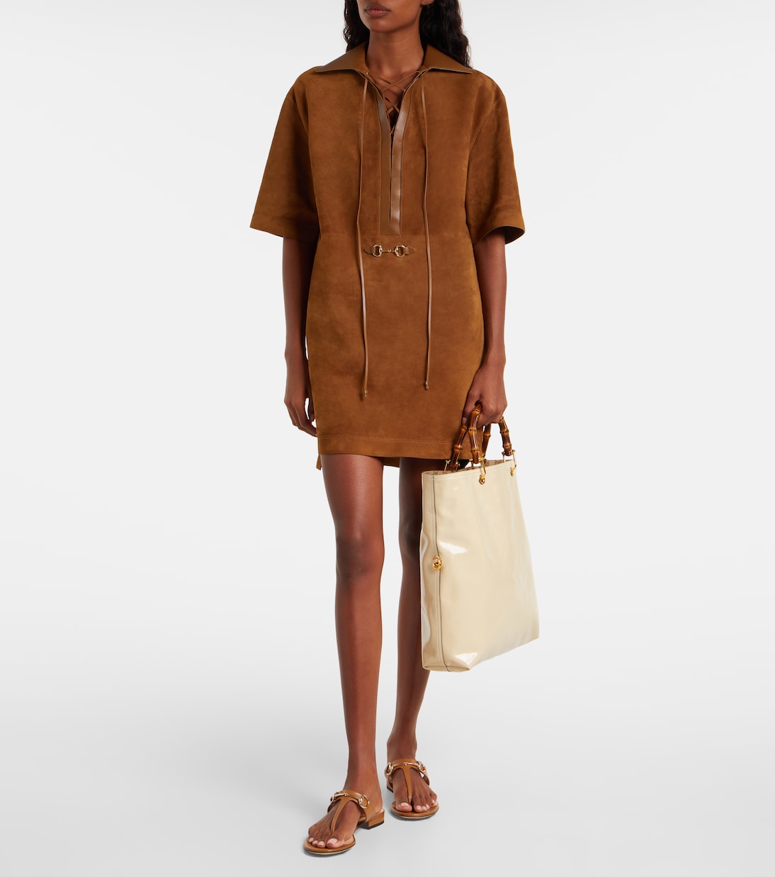 Shopper Gucci Bamboo Medium in pelle | Gucci