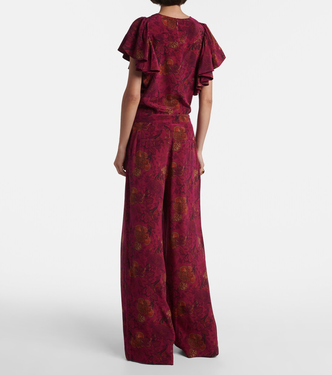 Pantalones anchos Aviva de crepé de china de seda | Ulla Johnson