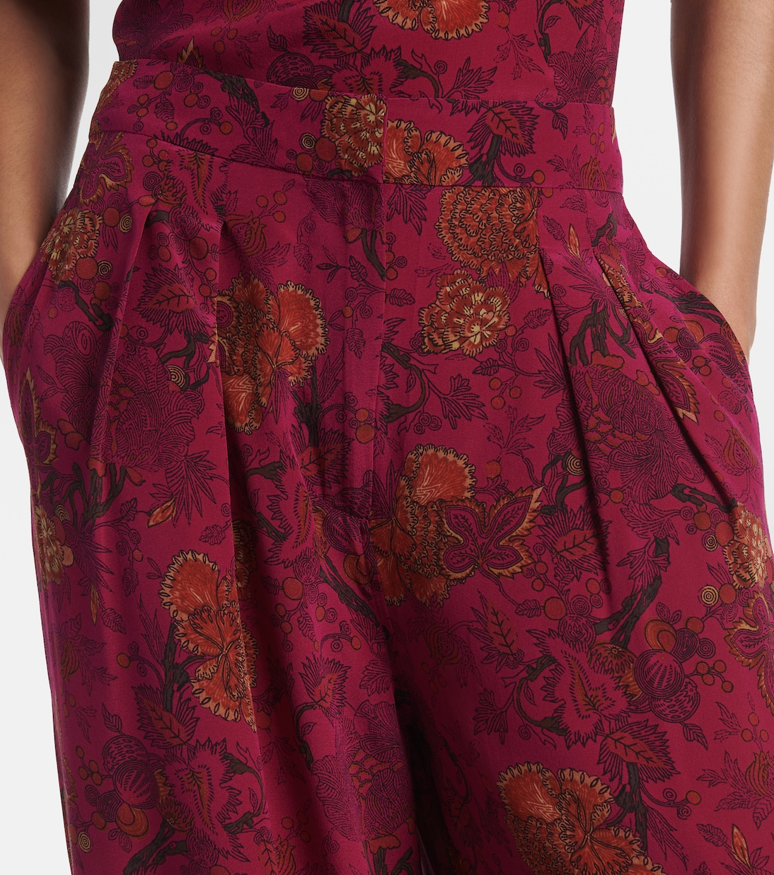 Pantalones anchos Aviva de crepé de china de seda | Ulla Johnson