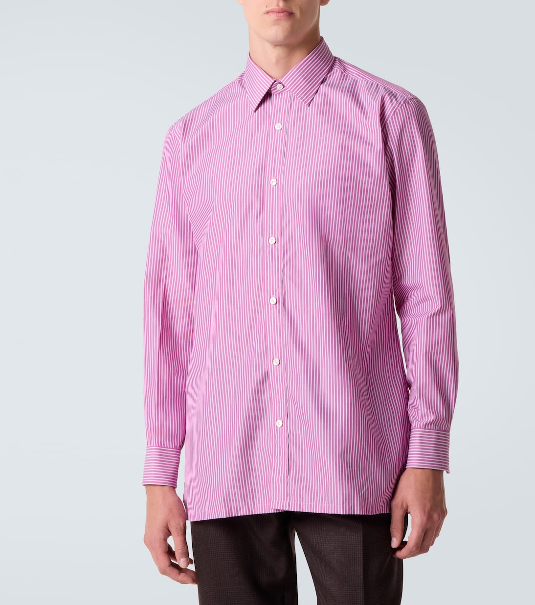Striped cotton poplin shirt | Charvet