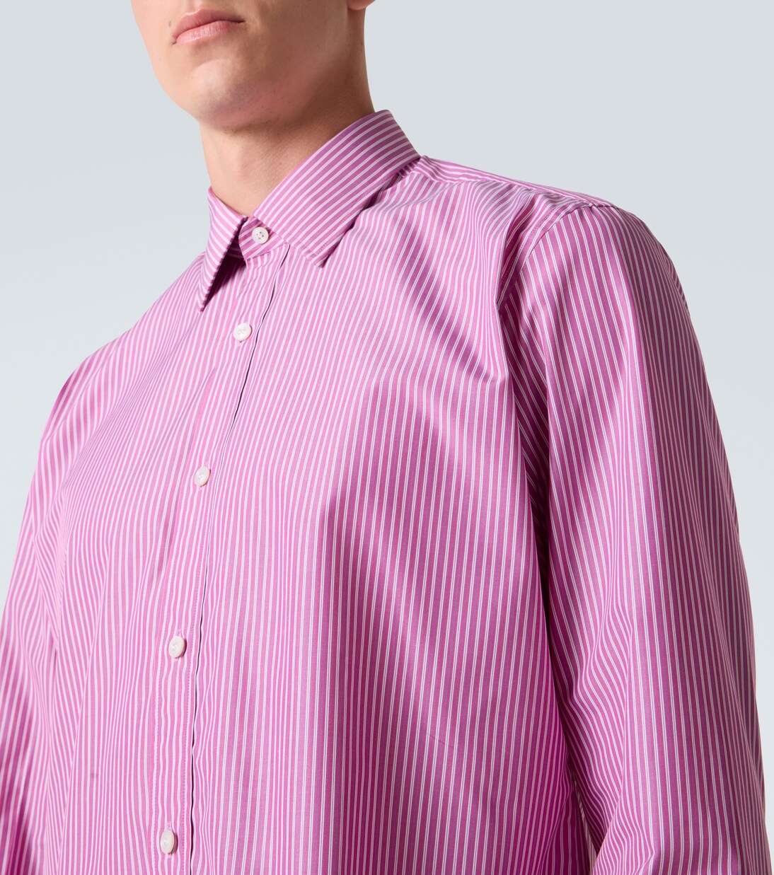 Striped cotton poplin shirt | Charvet