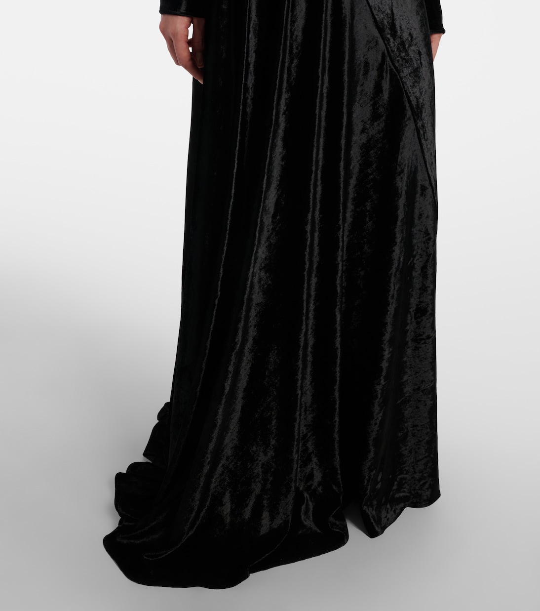 Asymmetrical draped velvet gown | Rabanne