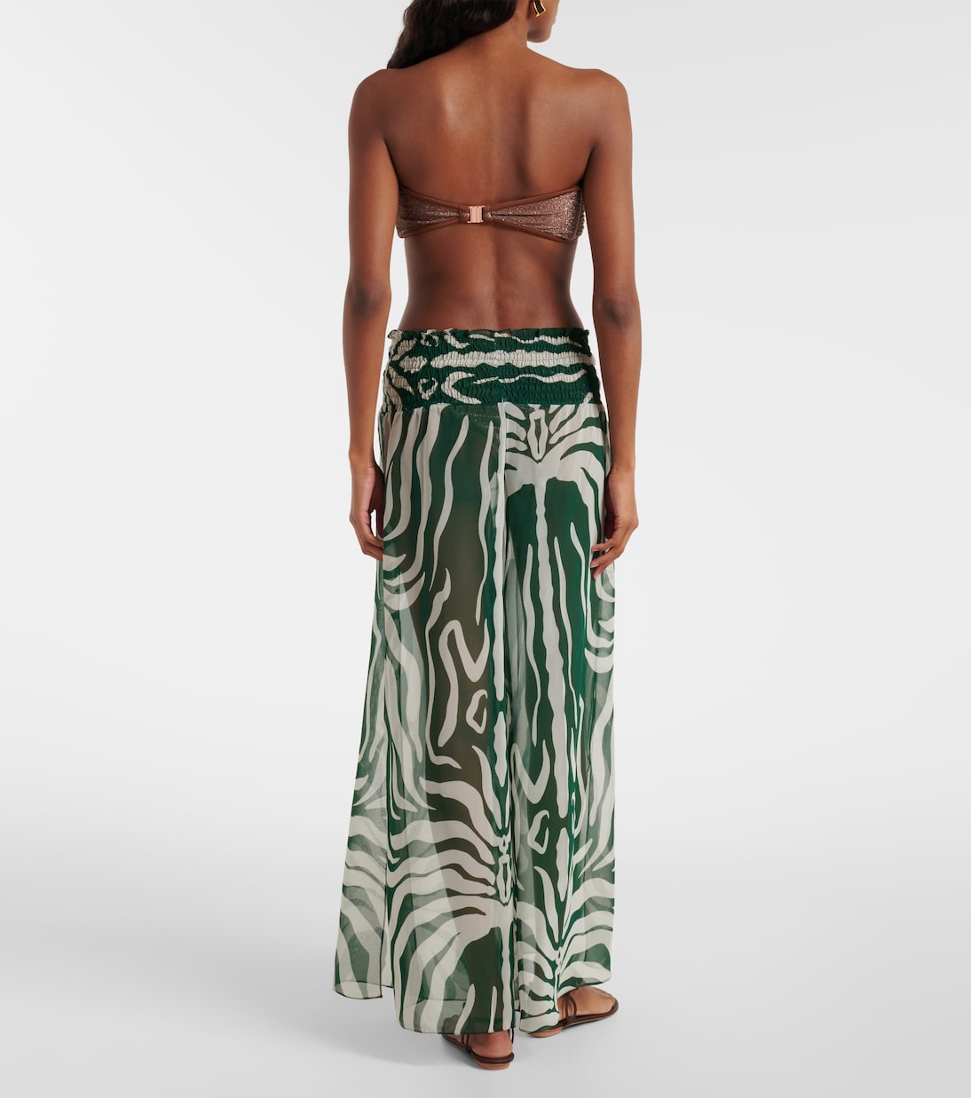 Printed sheer wide-leg pants | Johanna Ortiz