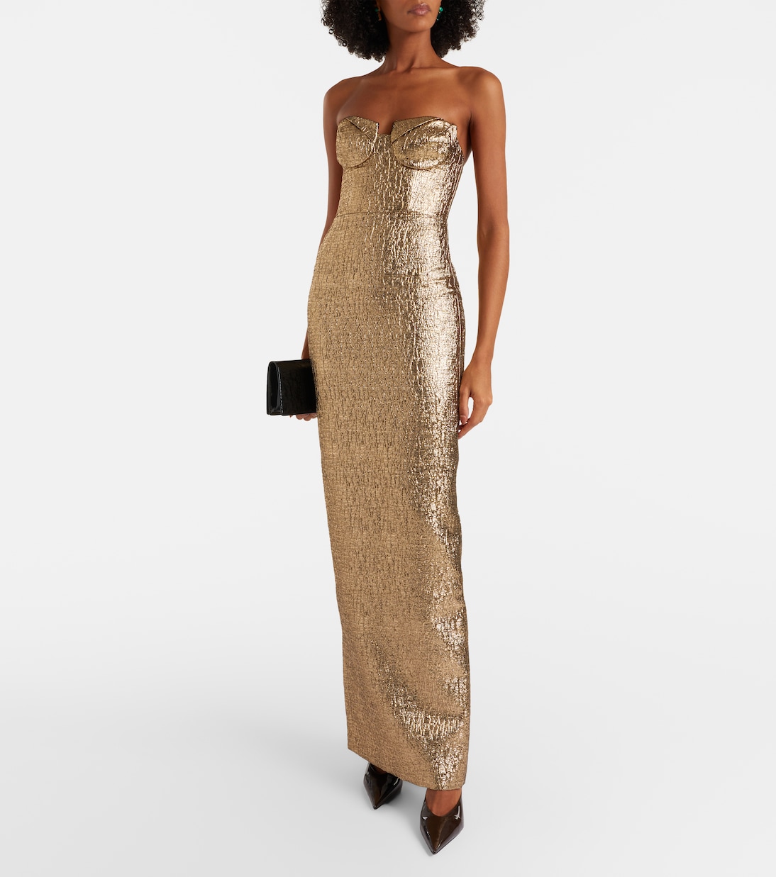 Lamé jacquard bustier gown | Roland Mouret