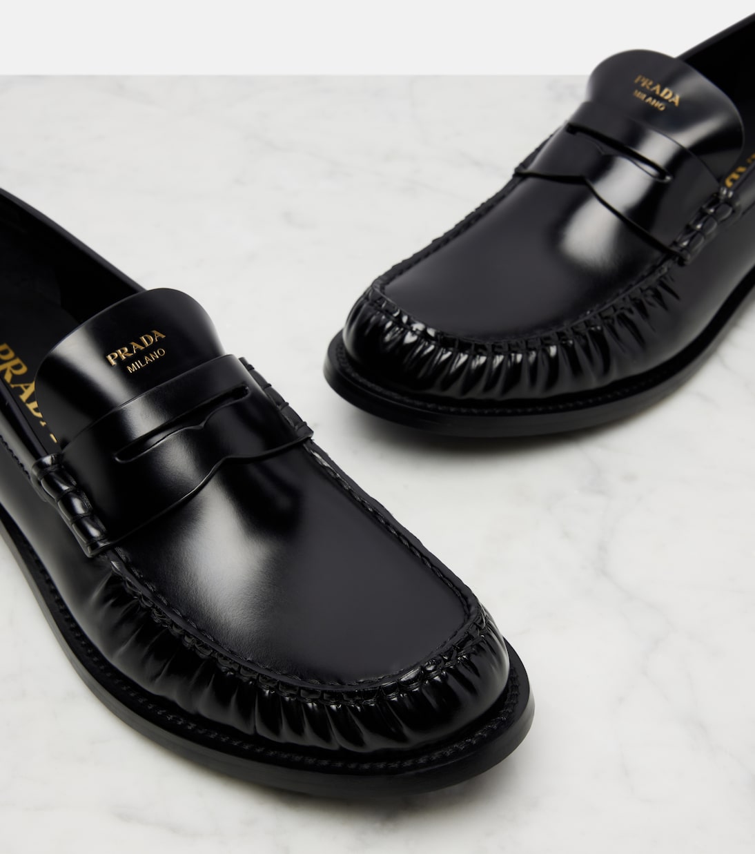 Leather penny loafers | Prada