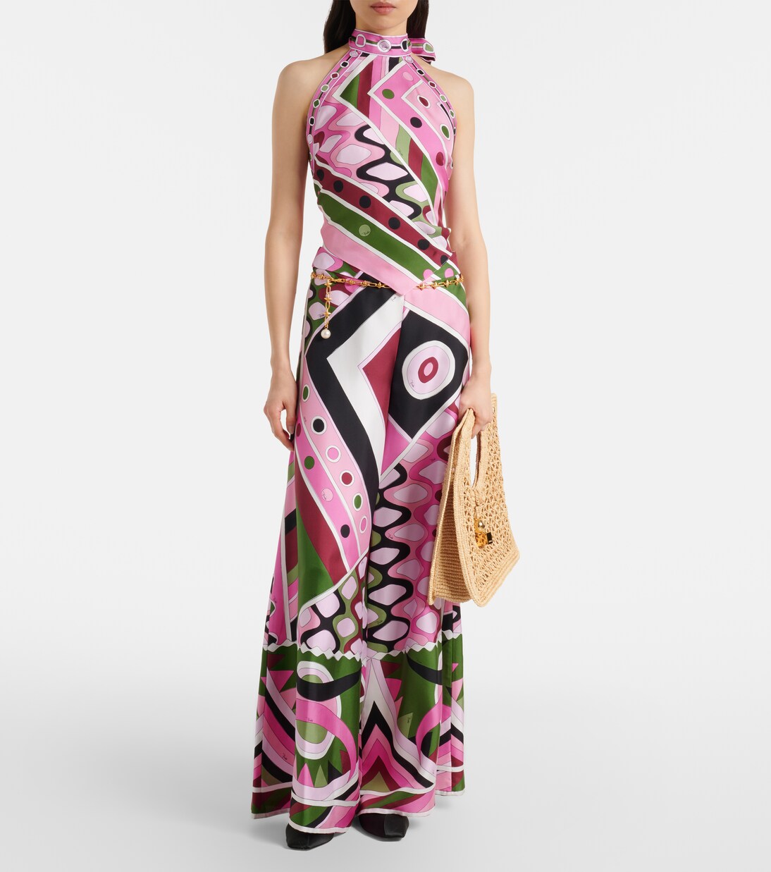 Vivara silk satin wide-leg pants | Pucci