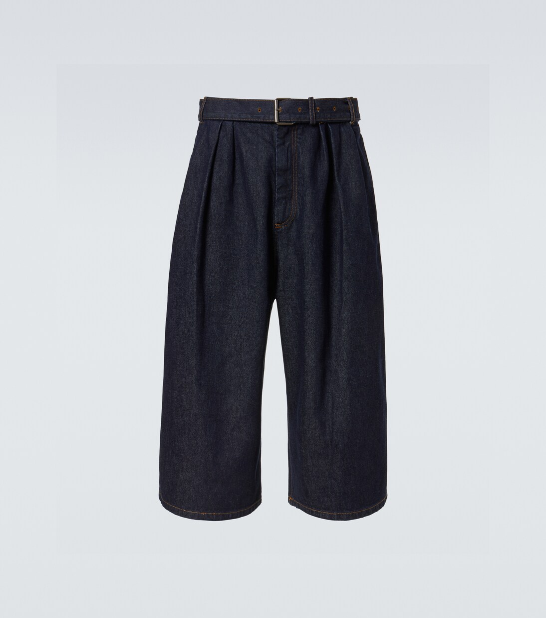 Belted denim Bermuda shorts | Dries Van Noten